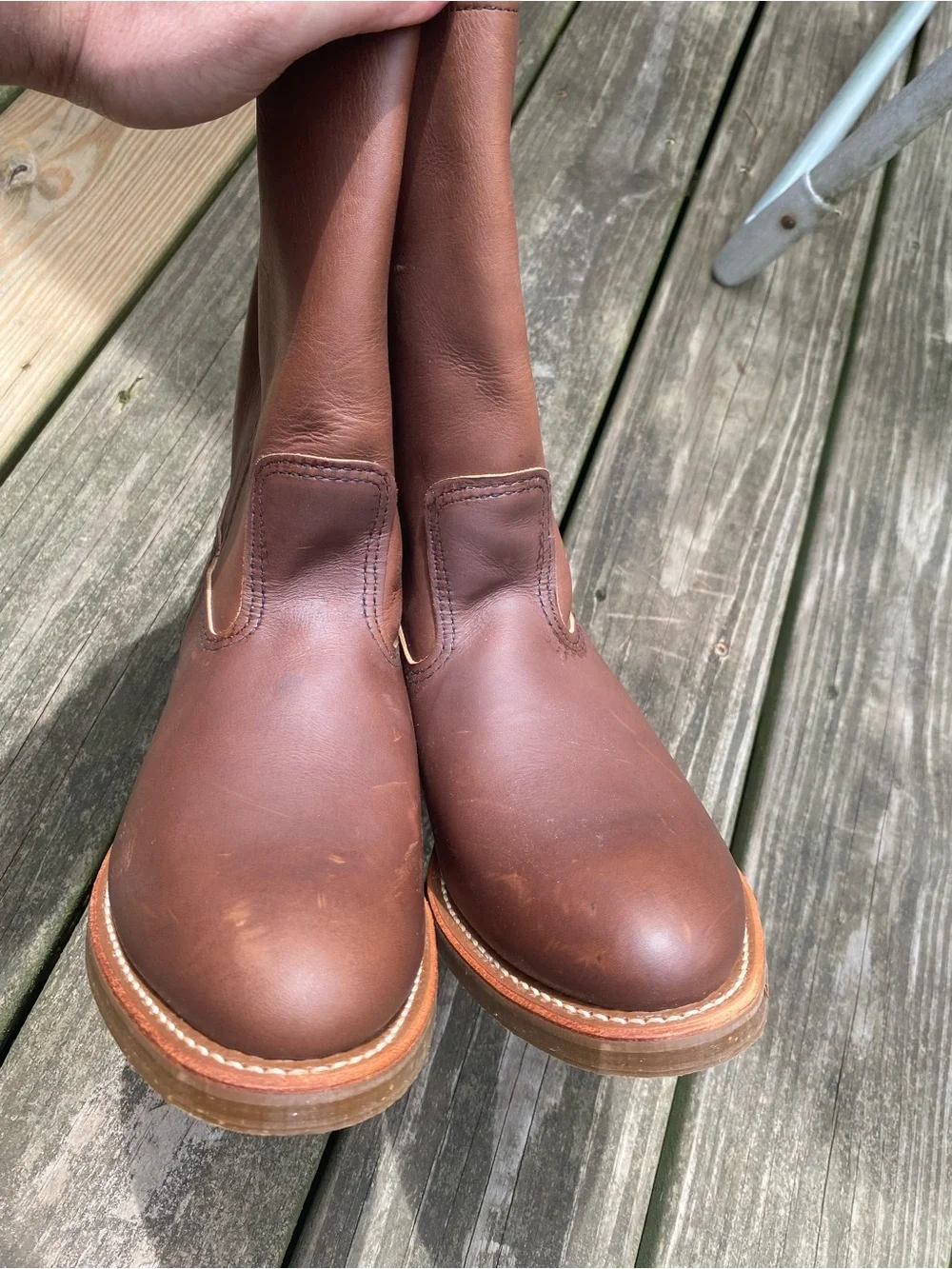 Red Wing Pecos Brown Leather soft toe pull on Boots